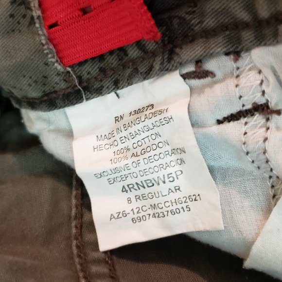 WRG Jean Co. Shorts, Olive-green with designs in black, Size 8R - Picture 2 of 14